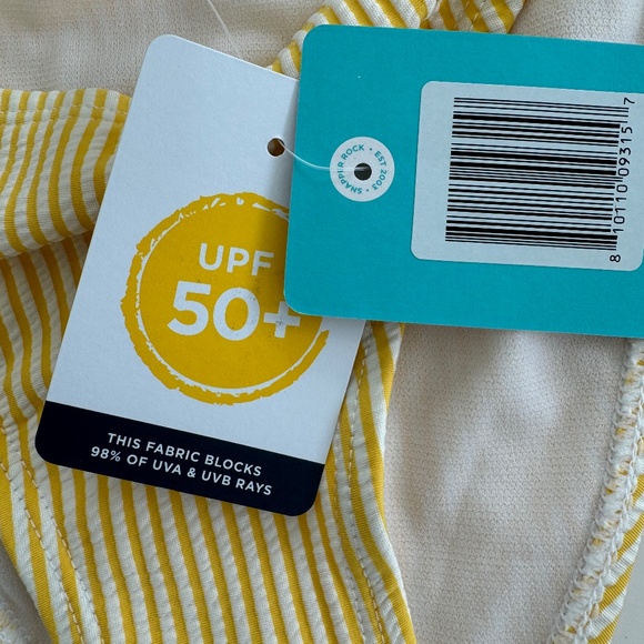 NWT Snapper Rock Marigold Stripe Girls 2pc Bikini - Picture 3 of 6